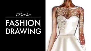 WEDDING DRESS Fashion Drawing Tutorial