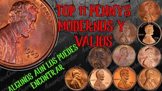 TOP 11 PENNYS MODERNOS VALIOSOS🤑🤑🤑 ALGUNOS AUN ESTAN EN CIRCULACION💲💲💲💲