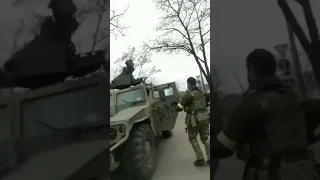 Captured Tigr (Tiger) Russian 4x4, being used by the Ukrainian army.