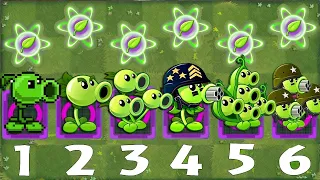 PvZ 2 Challenge - All PEASHOOTER Plant Level 1 Vs Custom Hamster Ball Gargantuar Zombie