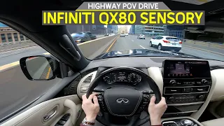 SAFETY & DRIVING ASSIST TEST! - 2022 Infiniti QX80 Highway POV Drive