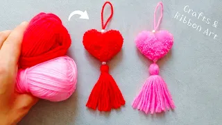 It's so Beautiful ❤️🌟 Best out of Yarn Craft Ideas ! DIY Amazing Woolen Heart - Superb Woolen Crafts