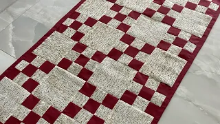 Come learn how to make this patchwork rug super easy and fast.