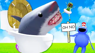 We Stuffed the Megalodon in The Giant Toilet and Everything Went Wrong in Amazing Frog Multiplayer!