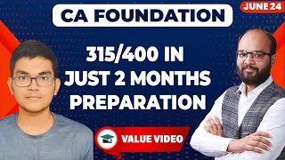 Topper Strategy to Score 300+ Marks in CA Foundation Dec 2023 | How Abhay Score 315/400 in CA Exams