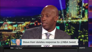 Steve Kerr deletes tweet criticizing James Harden | NBA Countdown