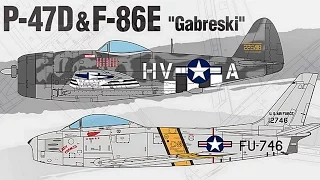 FULL VIDEO BUILD GABRESKI 1/72 P-47D/F-86E by Academy