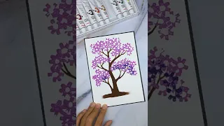 Melukis Pohon Bunga Sakura🙏🏻🎨 dengan Sedotan‼️