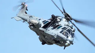 Airbus Helicopters H225M (EC725 Caracal) French Army take off & landing during Valence Aerotorshow