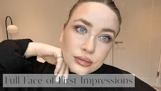 FULL FACE OF FIRST IMPRESSIONS - I WAS SHOCKED | trying out lots of new makeup | maxine lee harris