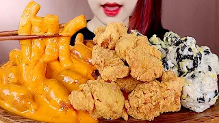 ASMR 떡참 신메뉴 로제떡볶이&치킨🍗 참치마요밥 먹방 ROSE TTEOKBOKKI, FRIED CHICKEN  MUKBANG eating sounds