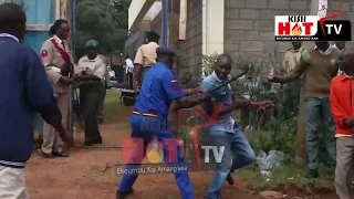 Security officers in S.Mugirango use force to stop Arati's vehicle that was supplying food at Etago