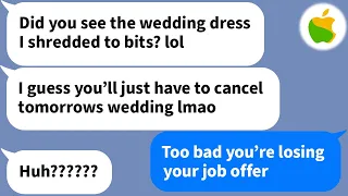 【Apple】 My fiancé's sister completely destroyed my wedding dress the night before our wedding...