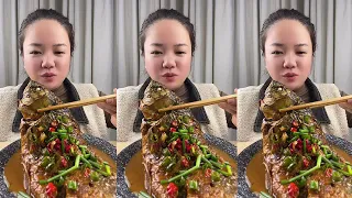 The biggest crucian carp eaten this year，food mukbang eating show