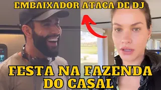 Andressa Suita mostra o MARIDO Gusttavo Lima sendo DJ em festa na FAZENDA do casal