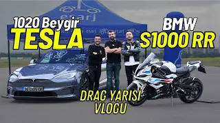 1020 Beygir Tesla vs Bmw S1000RR! Doğan Kabak ile Heyecan Dolu Drag Yarışı!
