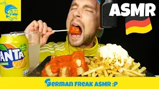 ASMR eating spicy hot curried sausage 🔥 (German ASMR) - GFASMR