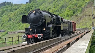 Dampflokomotive CFL 5519 auf dem Pündericher Hangviadukt