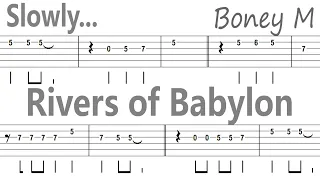 Boney M - Rivers of Babylon (Slow) / Guitar Solo Tab+BackingTrack