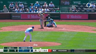 KC Royals Pitcher Ryan Yarbrough Takes 106.2 MPH Line Drive Come Backer Off Face