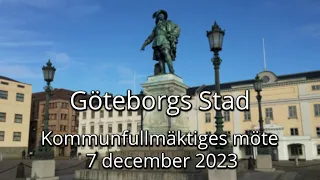 Göteborg kommunfullmäktige 2023-12-07