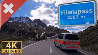 DRIVING FLÜELAPASS, DAVOS, Canton of the Grisons, Graubünden, SWITZERLAND I 4K 60fps