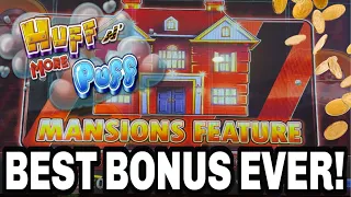 FULL SCREEN OF MANSIONS! 🏦 MASSIVE HUFF N MORE PUFF MANSION FEATURE JACKPOT!