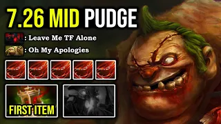 SNEAKY MID PUDGE IN 7.26 Crazy Predicted Hook 100% Deleted SF No Mercy Allowed IMBA DotA 2