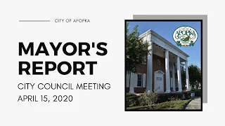 Mayors Report City Council April 15 2020