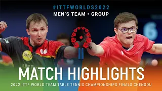 Highlights | Benedikt Duda (GER) vs Alexis Lebrun (FRA) | MT Grps | #ITTFWorlds2022