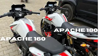 2023 TVS Apache RTR 180 2V VS 2023 TVS Apache RTR 160 2V Detail Comparison 😍✅
