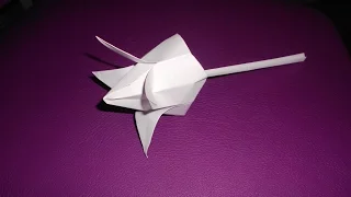 Tulip of paper with your own hands. Origami flower