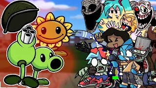 FNF Bloom N Brainz(Vs Plants vs. Rappers)But Different Characters Sing It🎵 Everyone(PVZ Mod/Zombies)