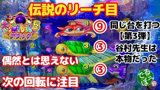 【新企画】同じ台を打つ【3回目】4月5日　パチンコ実践　P大海物語5ブラック　これは偶然？　伝説のリーチ目はやはり本物だった　ありがとう谷村先生