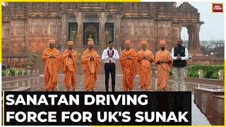 UK PM Rishi Sunak, Wife Akshata Murty Offer Prayers At Akshardham Temple | WATCH