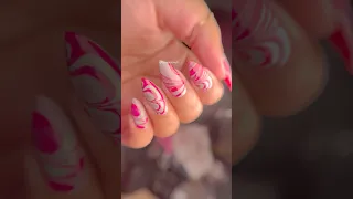 Easy water marble nail art design for beginners🌼🏡 #shorts #nailart #naildesign #youtubeshorts