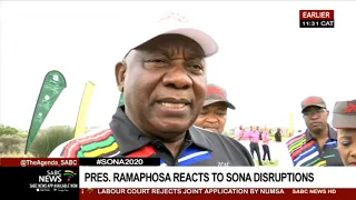#SONA2020 | President Ramaphosa reacts to SONA disruptions