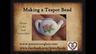 Teapot Lampwork Glass Bead by Jeannie Cox