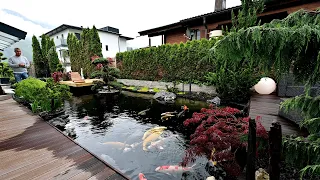 Modern Koi Blog #4504 - Günthers toller Garten mit Teichen auf unterschiedlichen Höhenniveaus