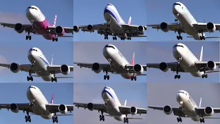 22/09/25 成田国際空港（成田空港） 飛行機の着陸進入シーン Final Approach Scene of Various Airliners at Narita Int'l Airport