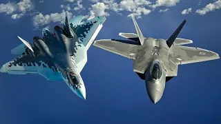 F-22 Raptor vs 2 SU-57 Felons | DCS