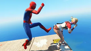 GTA 5 Spiderman VS Harley Quinn Epic Water Fails vol.1 (Euphoria physics)