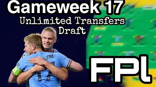 Fpl Gameweek 17 unlimited Transfers Draft  (fantasy premier league)