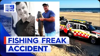 Two fishermen thrown into water and run over by own boat in freak accident | 9 News Australia