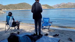 Our secret beach Cove along the Pacific Crest Trail at Silverwood Lake in the San Bernardino Mtns