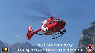 H145 REGA SWISS AIR RESCUE Décollage Mollis 20 Août 23