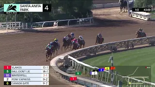 Vlahos wins Race 4 on Saturday, March 9 at Santa Anita Park.