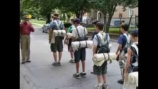 Mormon Battalion Reenactor Instructs Boy Scouts on Military Drills Ft.  Leavenworth August 2008