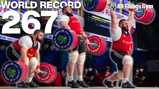 267kg / 588lbs Clean & Jerk World Record Slow Motion - Lasha Talakhadze (Georgia)