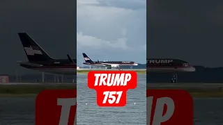 Donald Trump private B757!! KBOS 22R